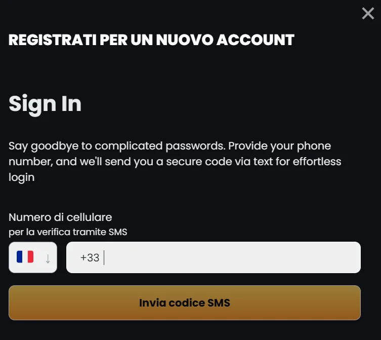 Registrazione Instant Casino